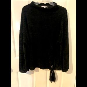 New Directions Black Sweater, ties at bottom. Size XL New without tags